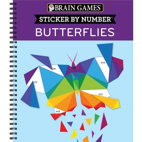 Brain Games - Sticker by Number: Butterflies (14 Images to Sticker) - Spiral