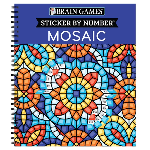 Brain Games - Sticker by Number: Mosaic (20 Complex Images to Sticker) - Spiral