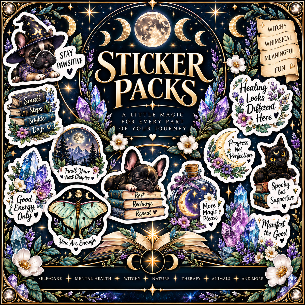 Curated themed sticker packs and sticker bundles