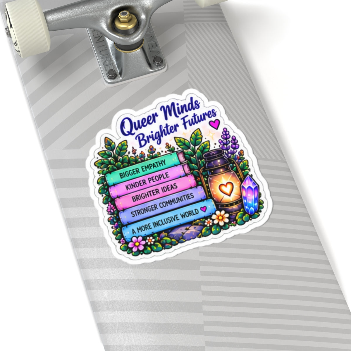Queer Minds Brighter Futures Sticker — Pride Empathy & Inclusivity Kiss-Cut Sticker