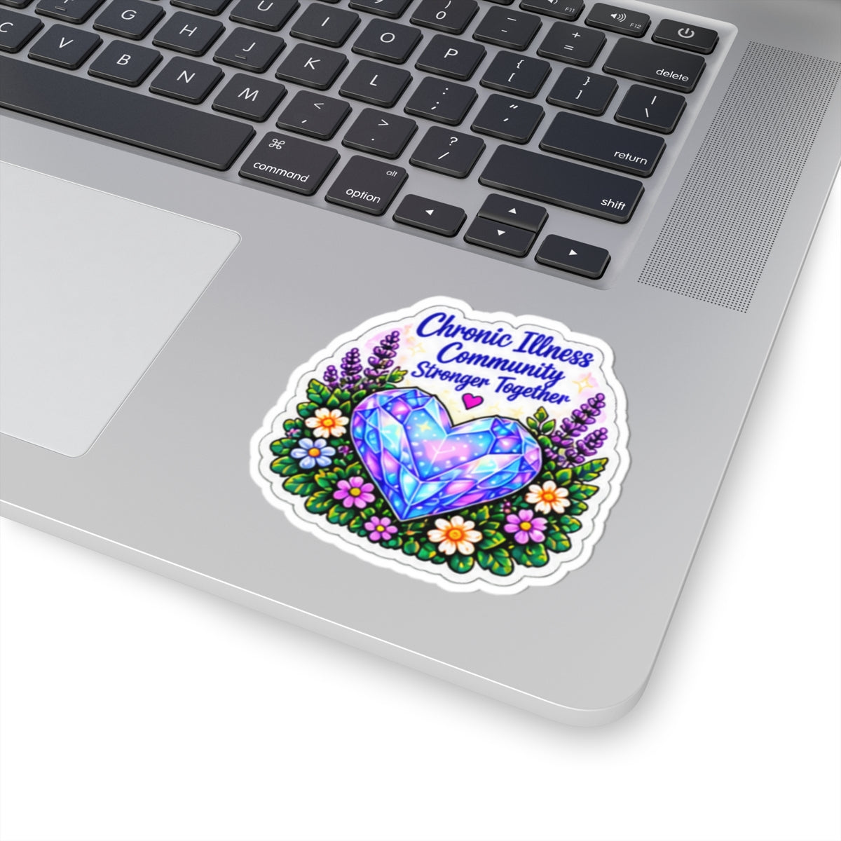 Chronic Illness Community Sticker — "Stronger Together" Crystal Heart