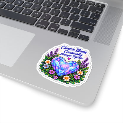 Chronic Illness Community Sticker — "Stronger Together" Crystal Heart