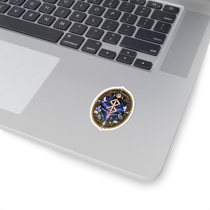 Peace & Tranquility Rune Sticker with Birds — Mystic Nature Kiss-Cut Sticker