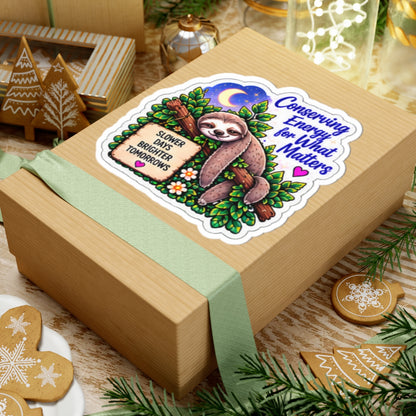 Conserving Energy for What Matters Sloth Kiss-cut Sticker