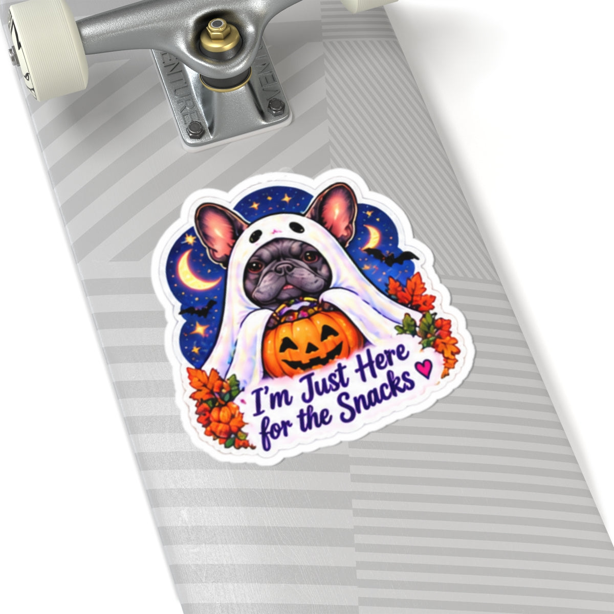 I'm Just Here for the Snacks Halloween French Bulldog Kiss-Cut Sticker