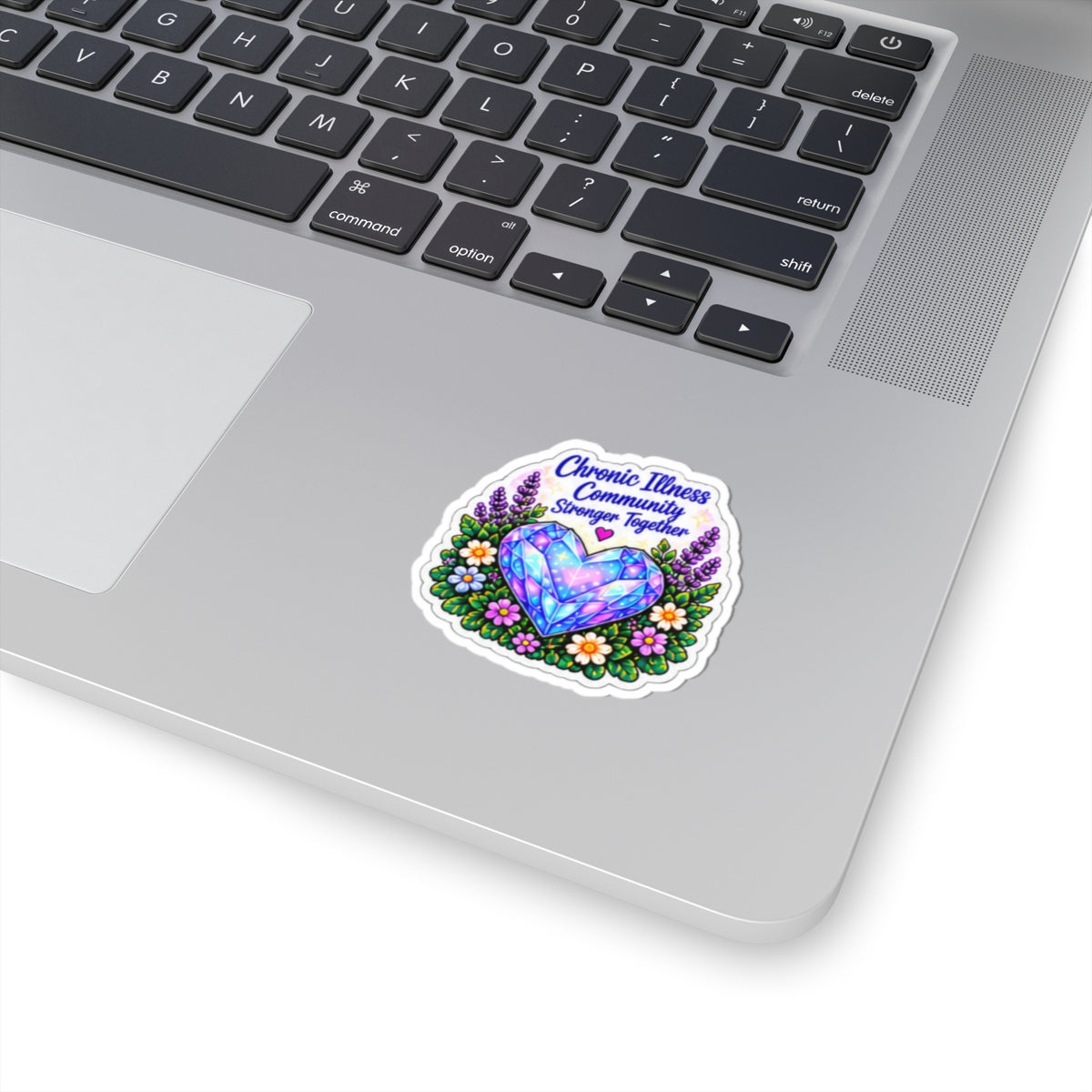 Chronic Illness Community Sticker — "Stronger Together" Crystal Heart