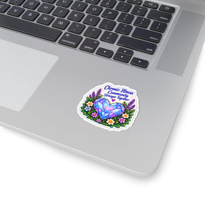 Chronic Illness Community Sticker — "Stronger Together" Crystal Heart