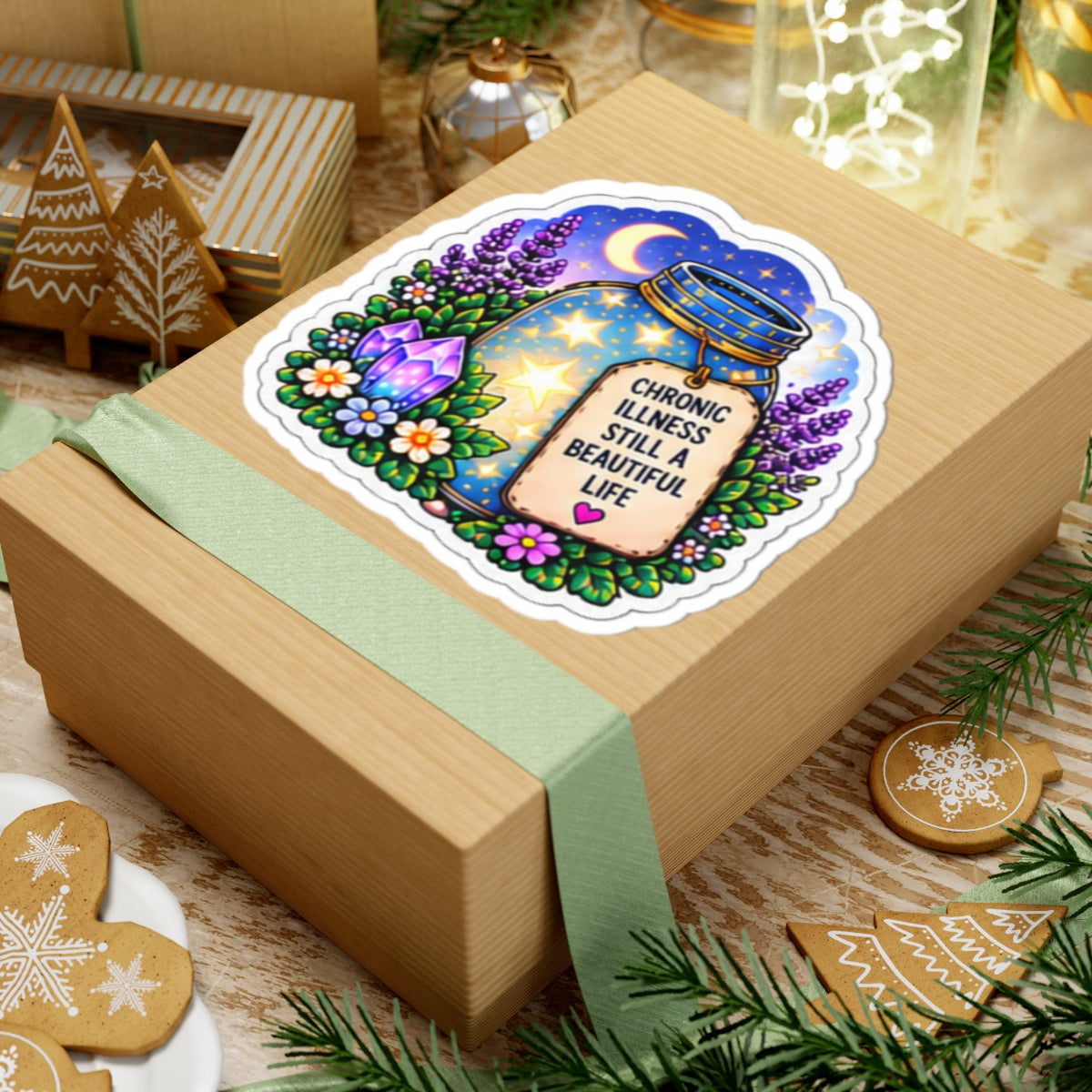 Chronic Illness, Still a Beautiful Life Kiss-Cut Inspirational Chronic Illness Jar Sticker