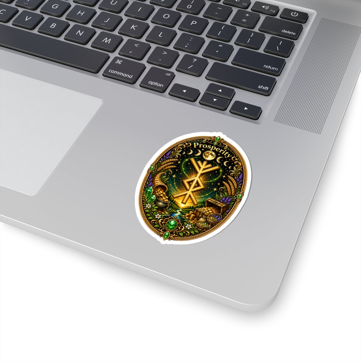 Prosperity Rune Sticker — Ornate Wealth & Abundance Kiss-Cut Sticker