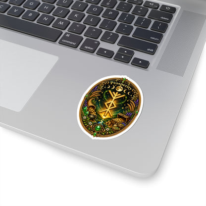Prosperity Rune Sticker — Ornate Wealth & Abundance Kiss-Cut Sticker