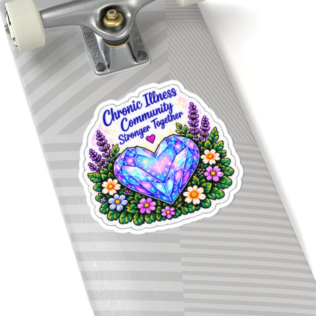 Chronic Illness Community Sticker — "Stronger Together" Crystal Heart