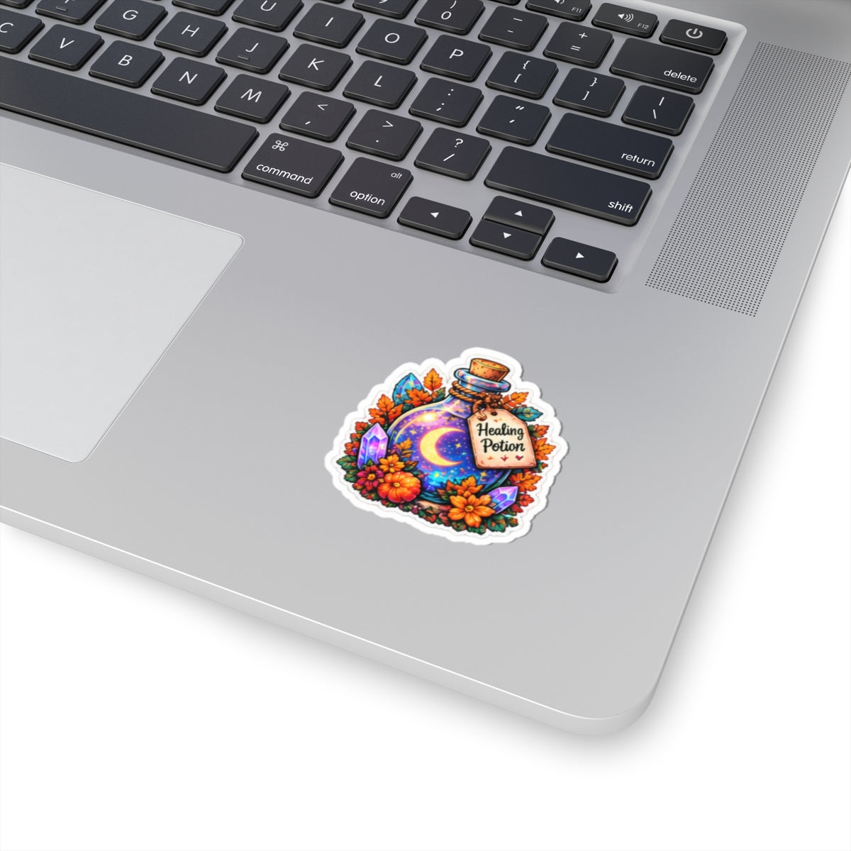 Healing Potion Magical Moon & Crystals Floral Sticker