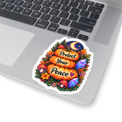 Protect Your Peace Pumpkin Kiss-Cut Sticker