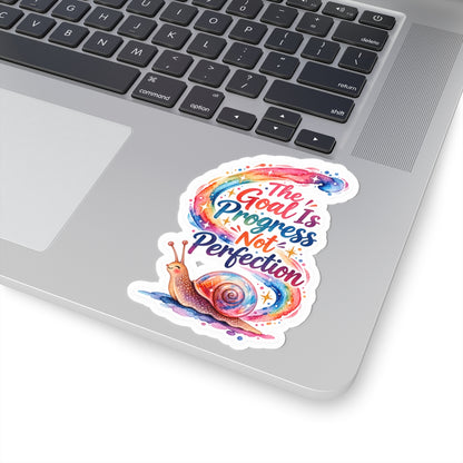 "The Goal Is Progress Not Perfection" — Motivational Snail Sticker