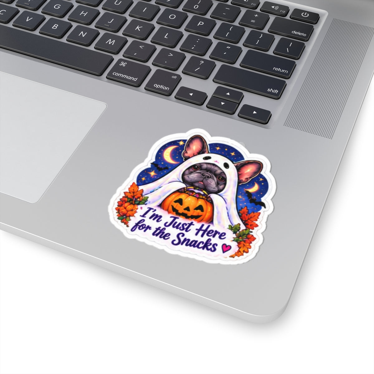 I'm Just Here for the Snacks Halloween French Bulldog Kiss-Cut Sticker
