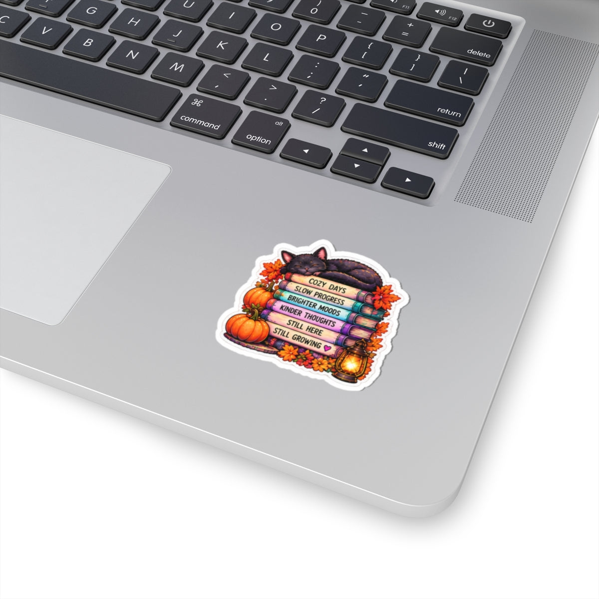Cozy Days, Slow Progress, Still Growing Autumn Bookstack Sticker