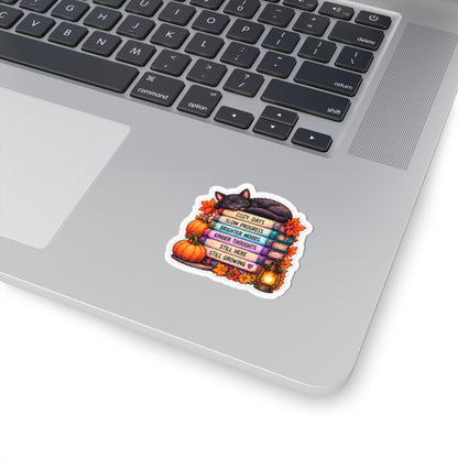 Cozy Days, Slow Progress, Still Growing Autumn Bookstack Sticker