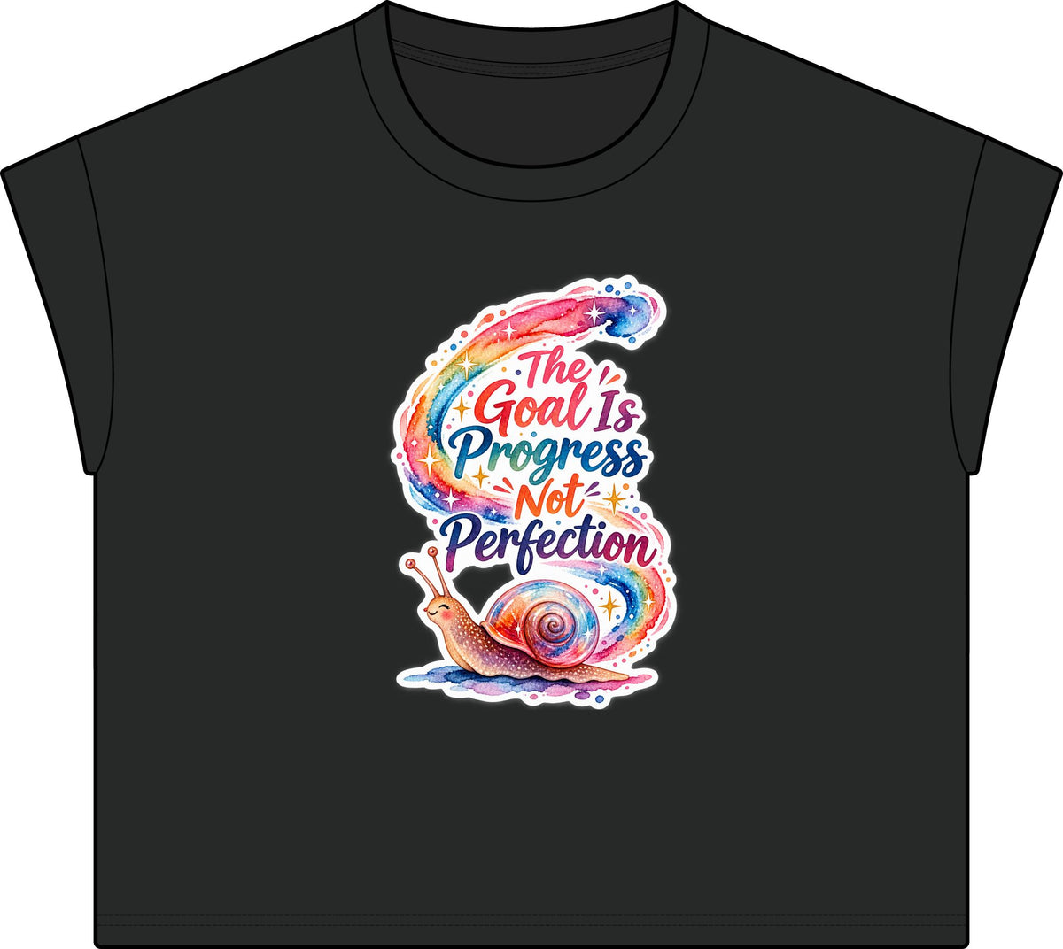 Motivational Tee — “The Goal Is Progress Not Perfection” Vintage Snail Graphic