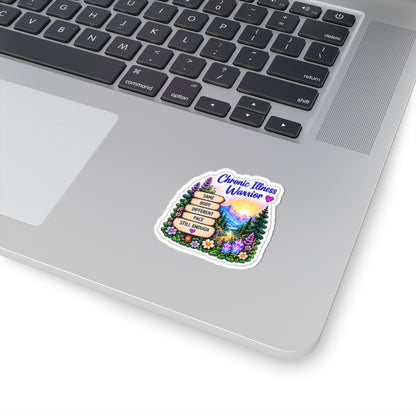 Chronic Illness Warrior Sticker — 'Same Body, Different Pace, Still Enough' Inspirational Kiss-Cut Sticker