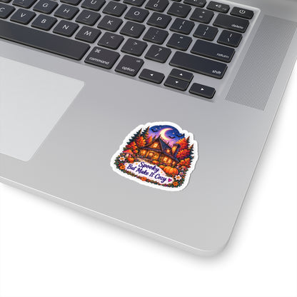 Spooky But Make It Cozy Autumn Cottage Halloween Sticker