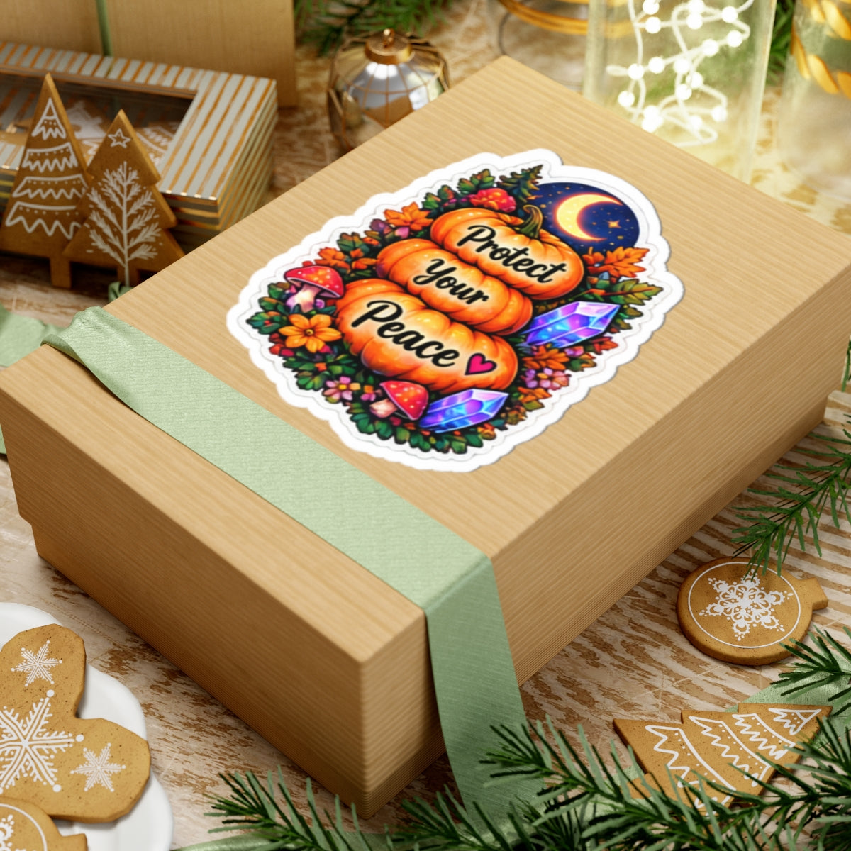 Protect Your Peace Pumpkin Kiss-Cut Sticker