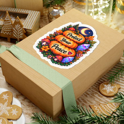 Protect Your Peace Pumpkin Kiss-Cut Sticker