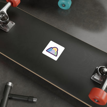 Sunrise Mountains Die-Cut Sticker — Pastel Mountain Adventure Decal