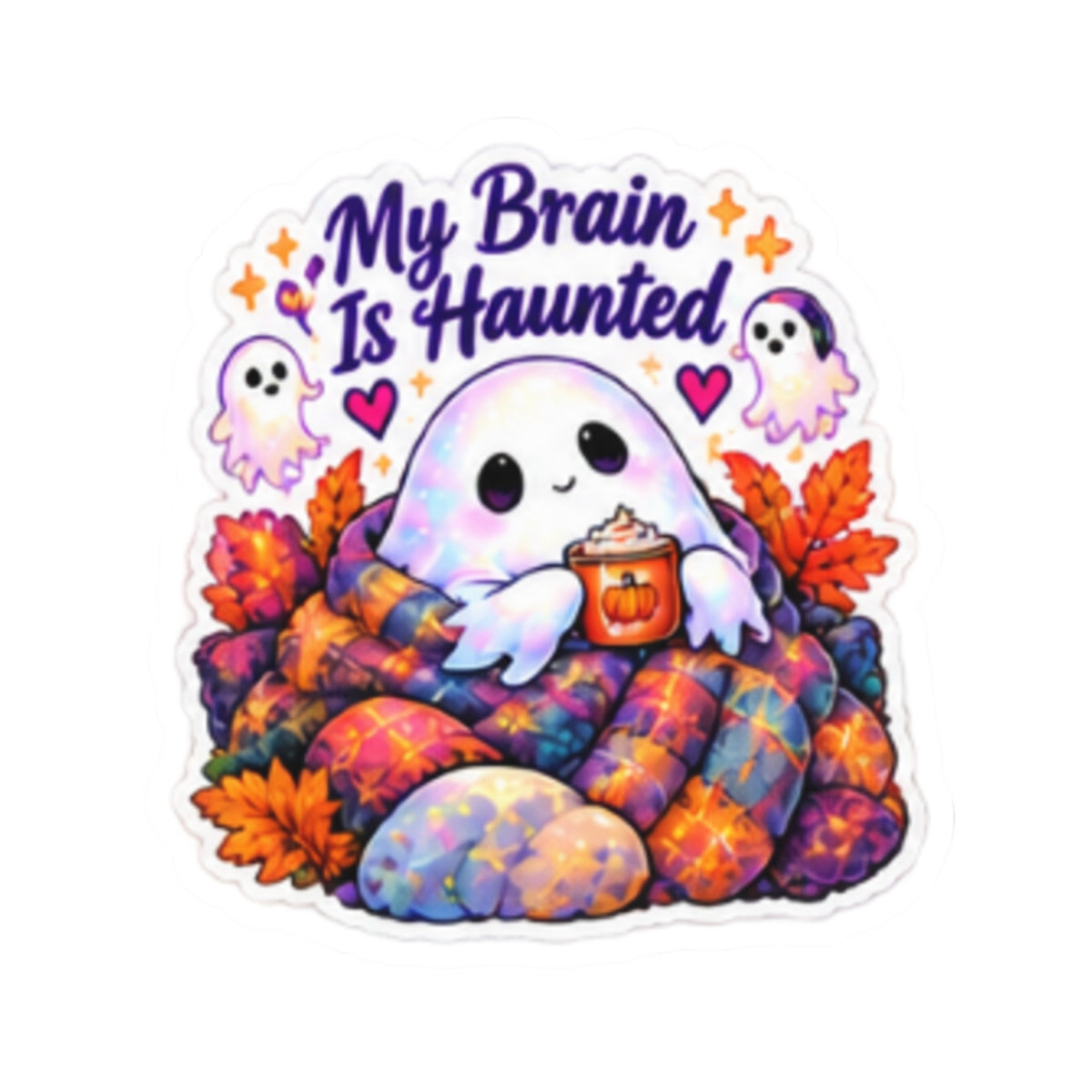 My Brain Is Haunted Ghost Sticker