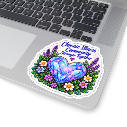 Chronic Illness Community Sticker — "Stronger Together" Crystal Heart