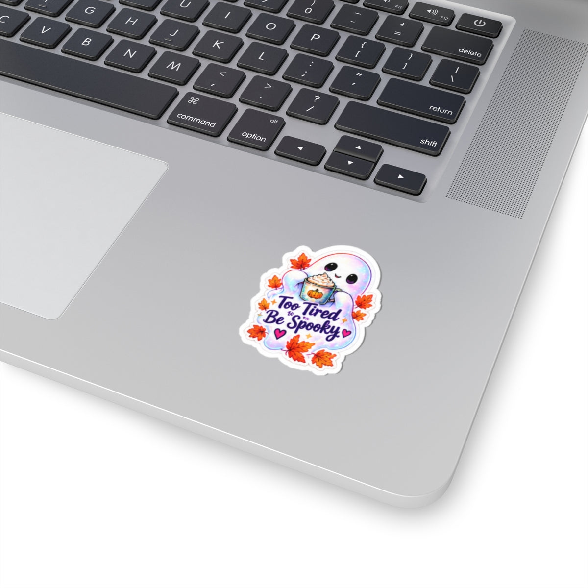 Too Tired to Be Spooky Ghost Sticker
