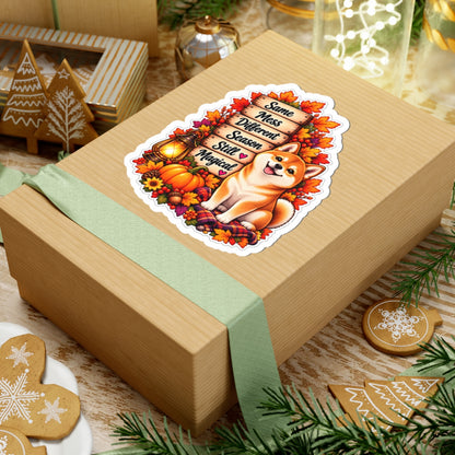 Same Mess Different Season Still Magical Fall Shiba Inu Sticker