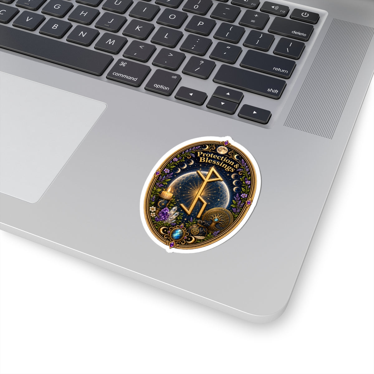 Protection & Blessings Rune Sticker — Spiritual Pagan Witchcraft Kiss-Cut Sticker