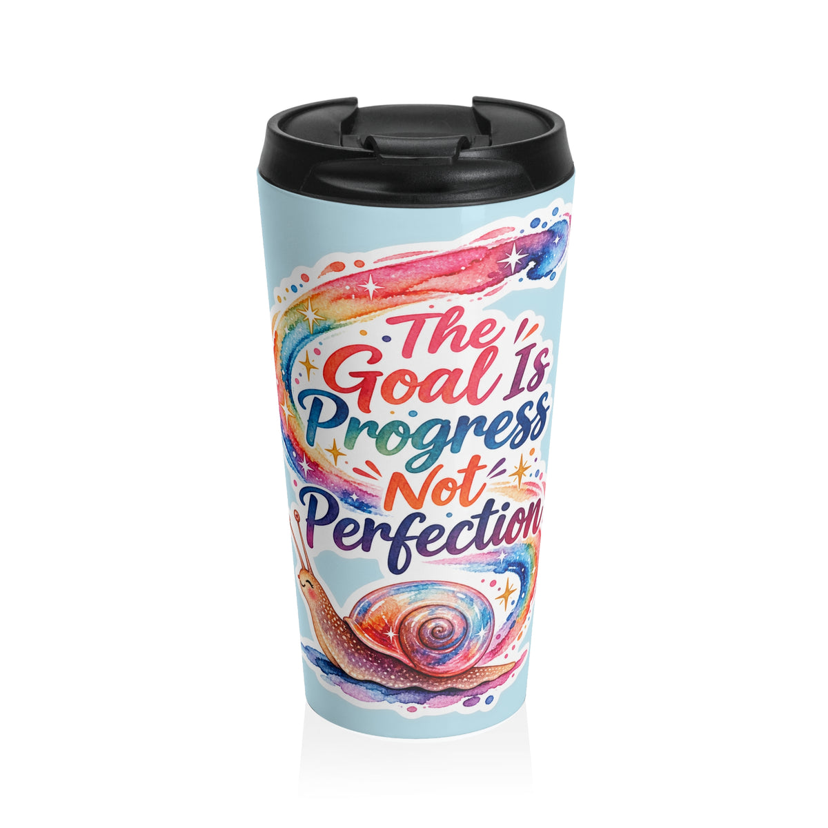 Travel Mug — "The Goal Is Progress Not Perfection" Motivational Stainless Steel Tumbler