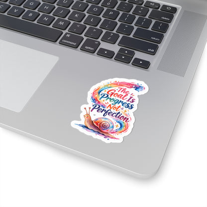 "The Goal Is Progress Not Perfection" — Motivational Snail Sticker