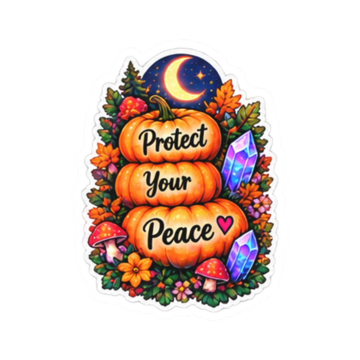 Protect Your Peace Pumpkin Kiss-Cut Sticker