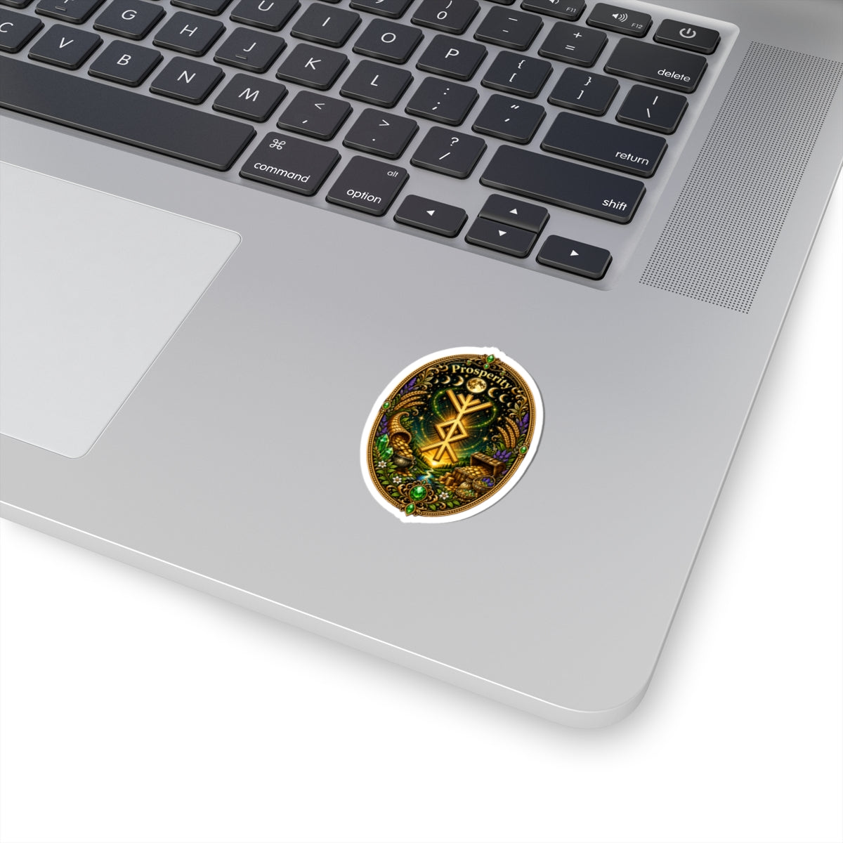 Prosperity Rune Sticker — Ornate Wealth & Abundance Kiss-Cut Sticker