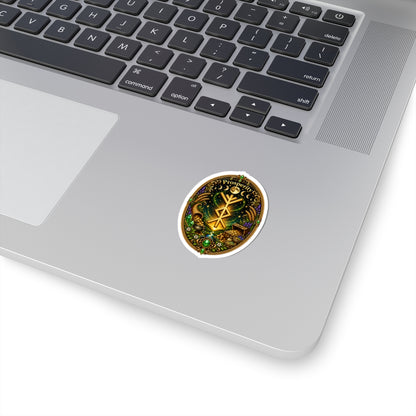 Prosperity Rune Sticker — Ornate Wealth & Abundance Kiss-Cut Sticker