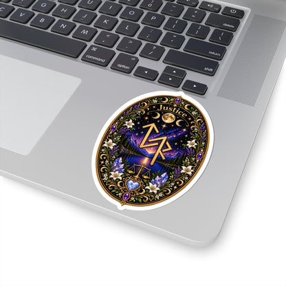 Justice Rune Sticker — Mystical Astrology Kiss-Cut Decal