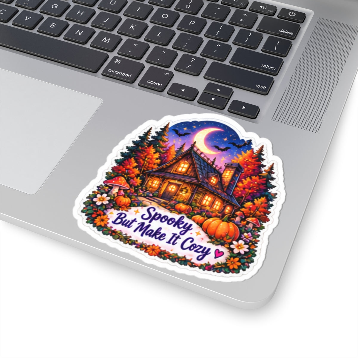Spooky But Make It Cozy Autumn Cottage Halloween Sticker