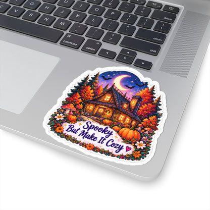Spooky But Make It Cozy Autumn Cottage Halloween Sticker