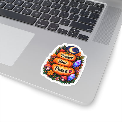 Protect Your Peace Pumpkin Kiss-Cut Sticker