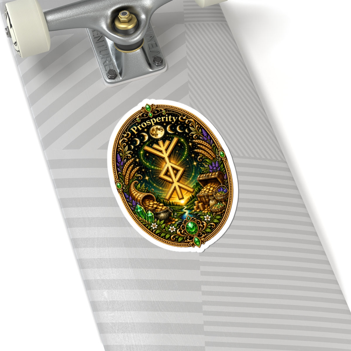 Prosperity Rune Sticker — Ornate Wealth & Abundance Kiss-Cut Sticker