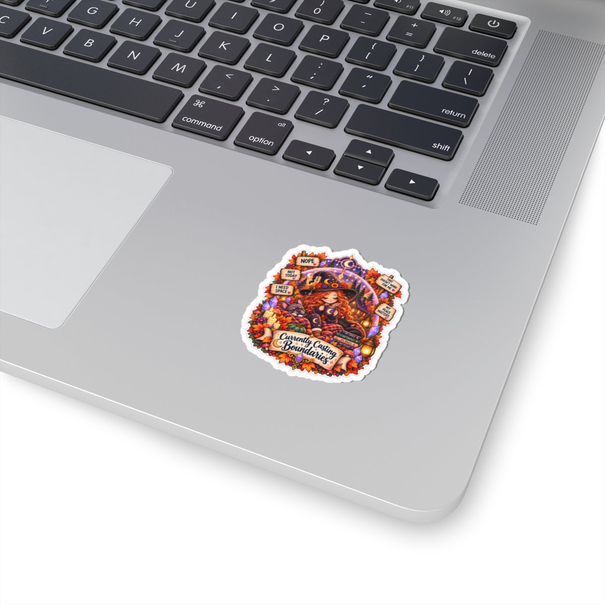 "Currently Casting Boundaries" Sticker — Witchy Fall Kiss-Cut Sticker ("Currently Casting Boundaries")
