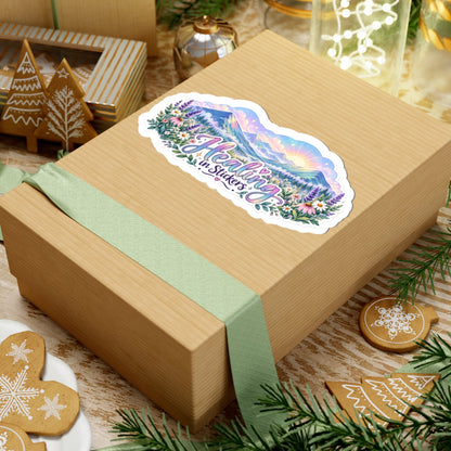 Healing in Stickers Vinyl Sticker — Pastel Mountain Floral Laptop Decal
