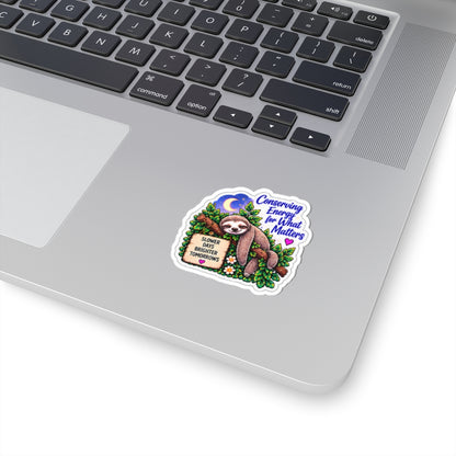 Conserving Energy for What Matters Sloth Kiss-cut Sticker