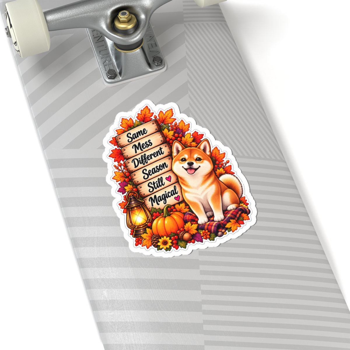 Same Mess Different Season Still Magical Fall Shiba Inu Sticker