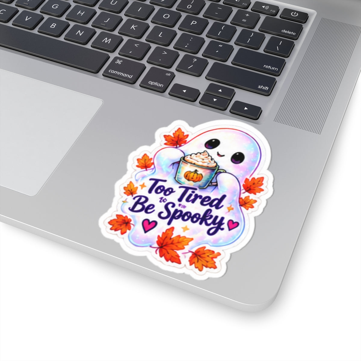 Too Tired to Be Spooky Ghost Sticker