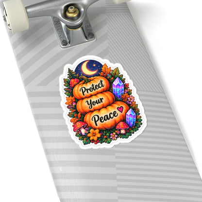 Protect Your Peace Pumpkin Kiss-Cut Sticker