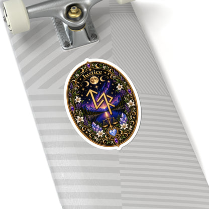Justice Rune Sticker — Mystical Astrology Kiss-Cut Decal