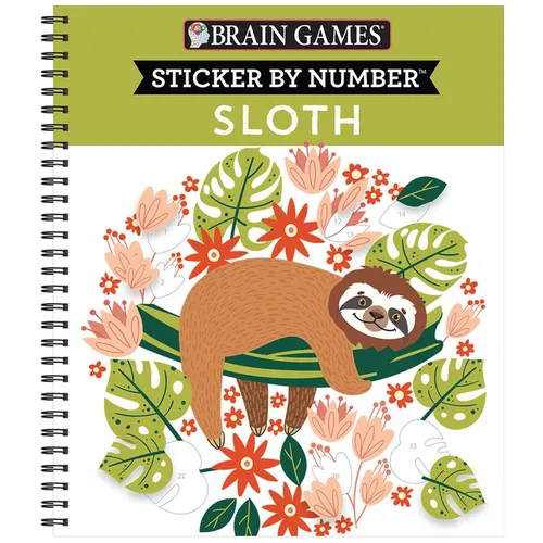 Brain Games - Sticker by Number: Sloth - Spiral